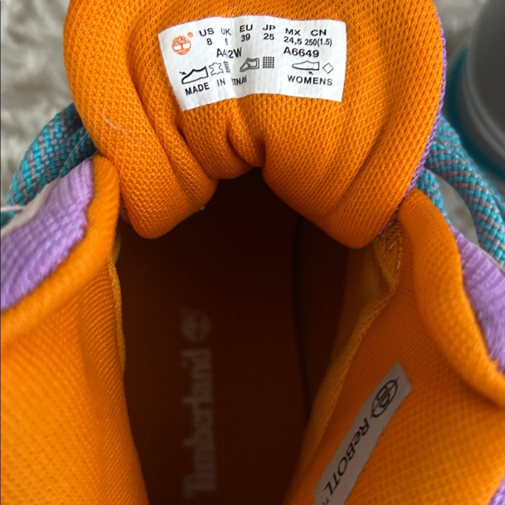 Timberland Gray and Purple Boots with Teal Laces - Picture 2 of 7